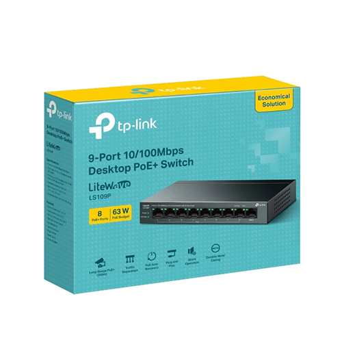 TP-Link LS109P 9-Port 10/100Mbps PoE Switch With 8-Port PoE+